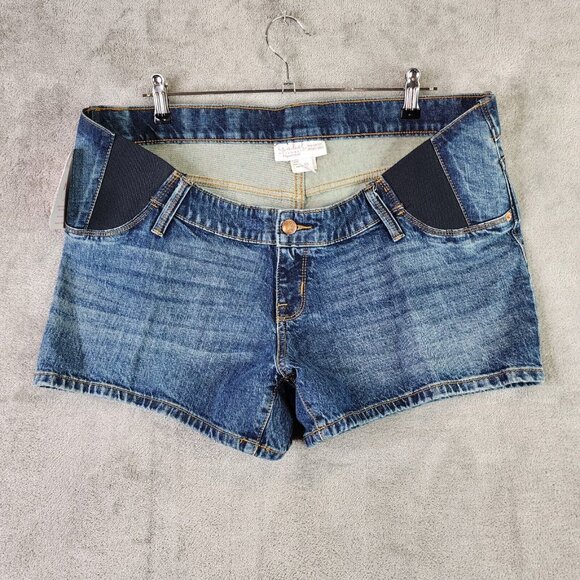 Ingrid & Isabel Maternity Pants - Womens MIDI Maternity Blue Jean Shorts 4” inseam Isabel Maternity Side Panel 10